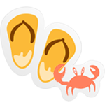 flip flops and a crab